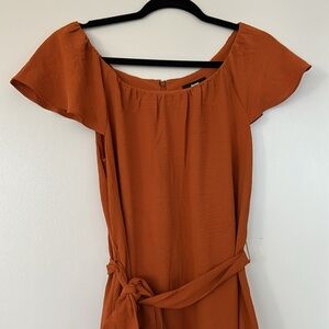 DKNY Flutter Sleeve Dress in Rust, 6, NWOT